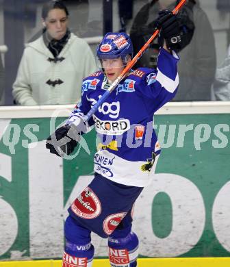 EBEL. Eishockey Bundesliga. EC Pasut VSV gegen Olimpija Ljubljana (Laibach).  Torjubel Michael Raffl (VSV). Villach, am 8.10.2010.
Foto: Kuess 


---
pressefotos, pressefotografie, kuess, qs, qspictures, sport, bild, bilder, bilddatenbank