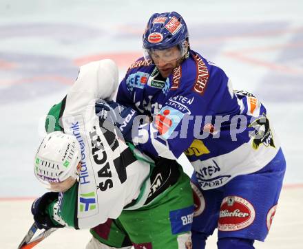 EBEL. Eishockey Bundesliga. EC Pasut VSV gegen Olimpija Ljubljana  (Laibach). Greg Kuznik, (VSV), Petr Sachl (Ljubljana). Villach, am 8.10.2010.
Foto: Kuess 


---
pressefotos, pressefotografie, kuess, qs, qspictures, sport, bild, bilder, bilddatenbank