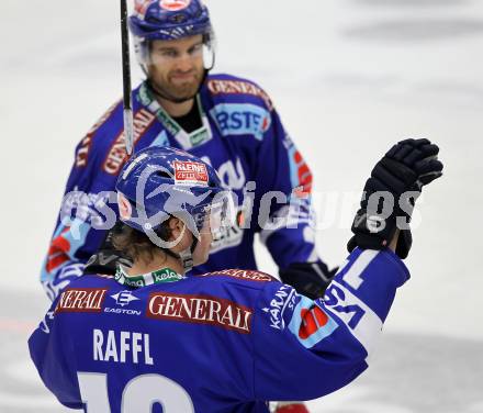 EBEL. Eishockey Bundesliga. EC Pasut VSV gegen Olimpija Ljubljana (Laibach). Torjubel Michael Raffl (VSV). Villach, am 8.10.2010.
Foto: Kuess 


---
pressefotos, pressefotografie, kuess, qs, qspictures, sport, bild, bilder, bilddatenbank