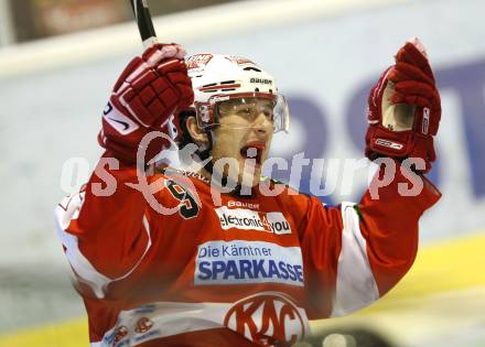 EBEL. Eishockey Bundesliga. KAC gegen HK Acroni Jesenice. Torjubel Tyler Spurgeon (KAC). Klagenfurt, am 10.10.2010.
Foto: Kuess 

---
pressefotos, pressefotografie, kuess, qs, qspictures, sport, bild, bilder, bilddatenbank