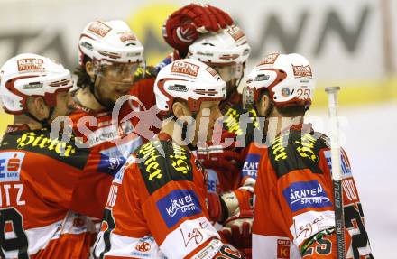 EBEL. Eishockey Bundesliga. KAC gegen HK Acroni Jesenice.  Torjubel KAC. Klagenfurt, am 10.10.2010.
Foto: Kuess 

---
pressefotos, pressefotografie, kuess, qs, qspictures, sport, bild, bilder, bilddatenbank