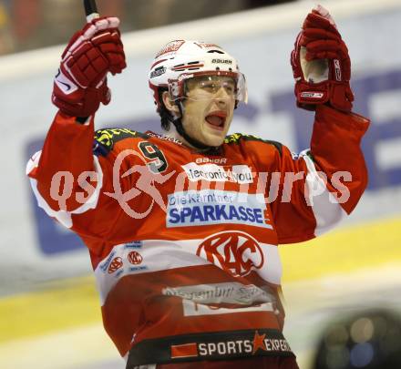 EBEL. Eishockey Bundesliga. KAC gegen HK Acroni Jesenice. Torjubel Tyler Spurgeon (KAC). Klagenfurt, am 10.10.2010.
Foto: Kuess 

---
pressefotos, pressefotografie, kuess, qs, qspictures, sport, bild, bilder, bilddatenbank