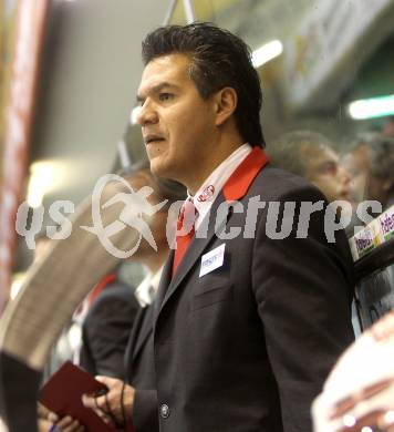 EBEL. Eishockey Bundesliga. KAC gegen HK Acroni Jesenice.  Trainer Manny Viveiros (KAC). Klagenfurt, am 10.10.2010.
Foto: Kuess 

---
pressefotos, pressefotografie, kuess, qs, qspictures, sport, bild, bilder, bilddatenbank