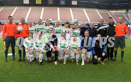 Frauenfussball. OEFB Frauenliga. SK Kelag Kaernten gegen Elitefussball Internat Westfalen. Mannschaftsfoto (Kaernten). Klagenfurt, am 2.10.2010.
Foto: Kuess
---
pressefotos, pressefotografie, kuess, qs, qspictures, sport, bild, bilder, bilddatenbank