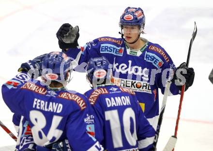 EBEL. Eishockey Bundesliga. EC Pasut VSV gegen KHL Medvescak Zagreb.  Torjubel VSV. Villach, am 17.10.2010.
Foto: Kuess 


---
pressefotos, pressefotografie, kuess, qs, qspictures, sport, bild, bilder, bilddatenbank