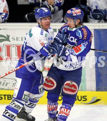 EBEL. Eishockey Bundesliga. EC Pasut VSV gegen KHL Medvescak Zagreb. Patrick Platzer, (VSV), FILEWICH Jonathan (Zagreb). Villach, am 17.10.2010.
Foto: Kuess 


---
pressefotos, pressefotografie, kuess, qs, qspictures, sport, bild, bilder, bilddatenbank