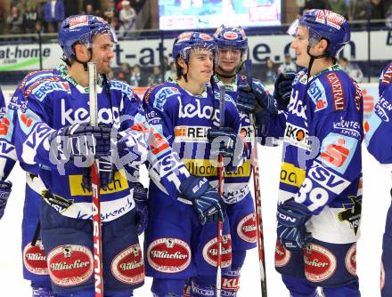 EBEL. Eishockey Bundesliga. EC Pasut VSV gegen KHL Medvescak Zagreb. Nikolas Petrik, Nico Toff, Christof Martinz, Patrick Platzer (VSV). Villach, am 17.10.2010.
Foto: Kuess 


---
pressefotos, pressefotografie, kuess, qs, qspictures, sport, bild, bilder, bilddatenbank