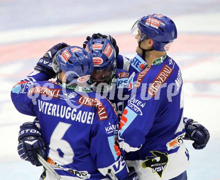 EBEL. Eishockey Bundesliga. EC Pasut VSV gegen KHL Medvescak Zagreb.  Torjubel VSV. Villach, am 17.10.2010.
Foto: Kuess 


---
pressefotos, pressefotografie, kuess, qs, qspictures, sport, bild, bilder, bilddatenbank