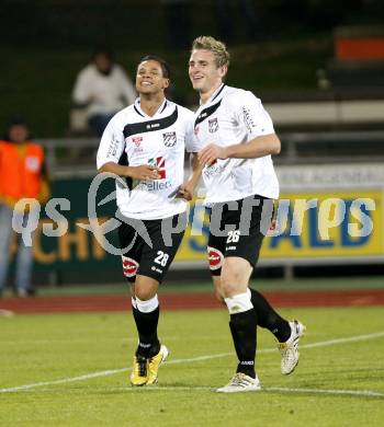 Fussball. Erste Liga. RZ Pellets WAC/St. Andrae gegen SV Scholz Groedig . Torjubel Sollbauer Michael, Sahanek Marco (WAC). Wolfsberg, 15.10.2010. 
Foto: Kuess

---
pressefotos, pressefotografie, kuess, qs, qspictures, sport, bild, bilder, bilddatenbank