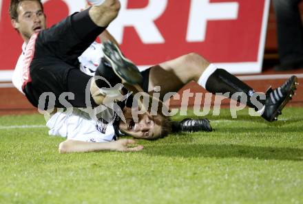 Fussball. Erste Liga. RZ Pellets WAC/St. Andrae gegen SV Scholz Groedig . Torjubel Kerhe Manuel, Messner Gernot (WAC). Wolfsberg, 15.10.2010. 
Foto: Kuess

---
pressefotos, pressefotografie, kuess, qs, qspictures, sport, bild, bilder, bilddatenbank