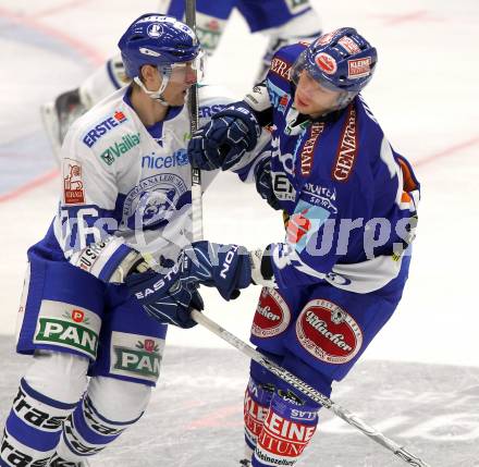 EBEL. Eishockey Bundesliga. EC Pasut VSV gegen KHL Medvescak Zagreb. Matt Ryan, (VSV), JAKOPIC Rok (Zagreb). Villach, am 17.10.2010.
Foto: Kuess 


---
pressefotos, pressefotografie, kuess, qs, qspictures, sport, bild, bilder, bilddatenbank