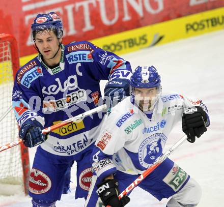 EBEL. Eishockey Bundesliga. EC Pasut VSV gegen KHL Medvescak Zagreb. Jonathan Ferland, (VSV), BRUMERCIK Miroslav (Zagreb). Villach, am 17.10.2010.
Foto: Kuess 


---
pressefotos, pressefotografie, kuess, qs, qspictures, sport, bild, bilder, bilddatenbank