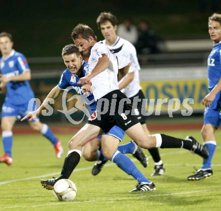 Fussball. Erste Liga. RZ Pellets WAC/St. Andrae gegen SV Scholz Groedig . Messner Gernot (WAC), Karner Maximilian (Groedig). Wolfsberg, 15.10.2010. 
Foto: Kuess

---
pressefotos, pressefotografie, kuess, qs, qspictures, sport, bild, bilder, bilddatenbank