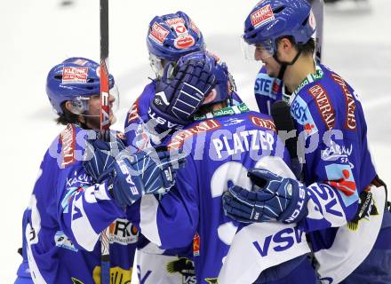 EBEL. Eishockey Bundesliga. EC Pasut VSV gegen KHL Medvescak Zagreb. Torjubel VSV. Villach, am 17.10.2010.
Foto: Kuess 


---
pressefotos, pressefotografie, kuess, qs, qspictures, sport, bild, bilder, bilddatenbank