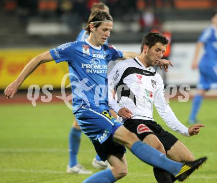 Fussball. Erste Liga. RZ Pellets WAC/St. Andrae gegen FC Lustenau 1907. Zakany Sandro (Wolfsberg), Schoesswendter Christoph (Lustenau). Wolfsberg, 22.10.2010.
Foto: Kuess 

---
pressefotos, pressefotografie, kuess, qs, qspictures, sport, bild, bilder, bilddatenbank