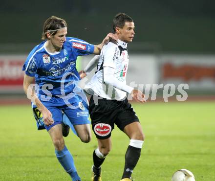 Fussball. Erste Liga. RZ Pellets WAC/St. Andrae gegen FC Lustenau 1907. Sahanek Marco (Wolfsberg), Schoesswendter Christoph (Lustenau). Wolfsberg, 22.10.2010.
Foto: Kuess 

---
pressefotos, pressefotografie, kuess, qs, qspictures, sport, bild, bilder, bilddatenbank