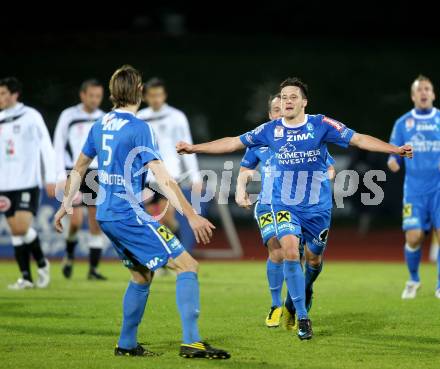 Fussball. Erste Liga. RZ Pellets WAC/St. Andrae gegen FC Lustenau 1907. Torjubel (Lustenau). Wolfsberg, 22.10.2010.
Foto: Kuess 

---
pressefotos, pressefotografie, kuess, qs, qspictures, sport, bild, bilder, bilddatenbank