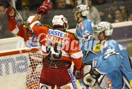 EBEL. Eishockey Bundesliga. KAC gegen EHC LIWEST Linz. Torjubel Schuller David (KAC), (Linz). Klagenfurt, am 22.10.2010.
Foto: Nadja Kuess
---
pressefotos, pressefotografie, kuess, qs, qspictures, sport, bild, bilder, bilddatenbank