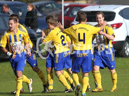 Fussball. Unterliga Ost. GSC Liebenfels gegen SV Glanegg. Torjubel Liebenfels..  Liebenfels, 24.10.2010.
Foto: Kuess
---
pressefotos, pressefotografie, kuess, qs, qspictures, sport, bild, bilder, bilddatenbank