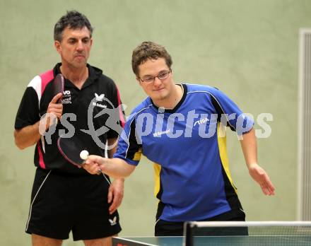 Tischtennis. Kaerntner ASVOE Landesmeisterschaften. Rudolf Jakobitsch, Markus Schaetzer. Tanzenberger, am 24.10.2010.
Foto: Kuess
---
pressefotos, pressefotografie, kuess, qs, qspictures, sport, bild, bilder, bilddatenbank