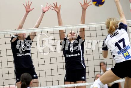 Volleyball MEL. ATSC Wildcats gegen Post SV. Birgit Wuestenhagen, Rosalinda Seidl (Wildcats). Klagenfurt, 23.10.2010.
Foto: Kuess
---
pressefotos, pressefotografie, kuess, qs, qspictures, sport, bild, bilder, bilddatenbank