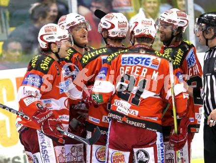 EBEL. Eishockey Bundesliga. KAC gegen Alba Volan SAPA Fehervar AV19.  Torjubel KAC. Klagenfurt, am 26.10.2010.
Foto: Kuess 

---
pressefotos, pressefotografie, kuess, qs, qspictures, sport, bild, bilder, bilddatenbank