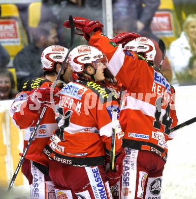 EBEL. Eishockey Bundesliga. KAC gegen Alba Volan SAPA Fehervar AV19.  Torjubel KAC. Klagenfurt, am 26.10.2010.
Foto: Kuess 

---
pressefotos, pressefotografie, kuess, qs, qspictures, sport, bild, bilder, bilddatenbank