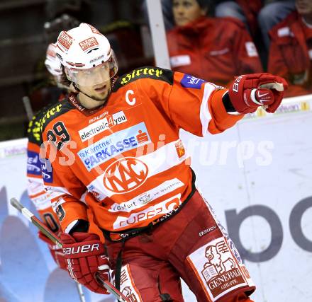 EBEL. Eishockey Bundesliga. KAC gegen Alba Volan SAPA Fehervar AV19. Torjubel Christoph Brandner (KAC). Klagenfurt, am 26.10.2010.
Foto: Kuess 

---
pressefotos, pressefotografie, kuess, qs, qspictures, sport, bild, bilder, bilddatenbank