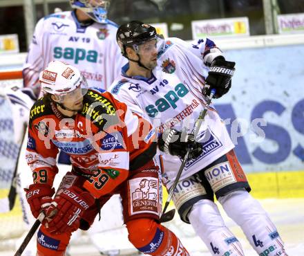 EBEL. Eishockey Bundesliga. KAC gegen Alba Volan SAPA Fehervar AV19. Christoph Brandner,  (KAC), Andras Horvath (Alba Volan). Klagenfurt, am 26.10.2010.
Foto: Kuess 

---
pressefotos, pressefotografie, kuess, qs, qspictures, sport, bild, bilder, bilddatenbank