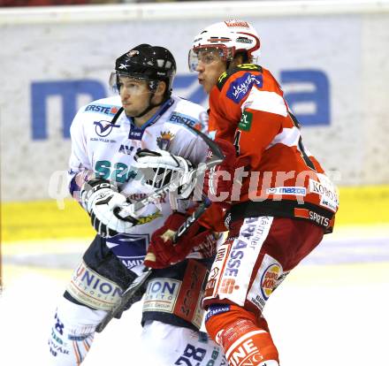 EBEL. Eishockey Bundesliga. KAC gegen Alba Volan SAPA Fehervar AV19. Dieter Kalt,  (KAC), Ales Kranjc (Alba Volan). Klagenfurt, am 26.10.2010.
Foto: Kuess 

---
pressefotos, pressefotografie, kuess, qs, qspictures, sport, bild, bilder, bilddatenbank