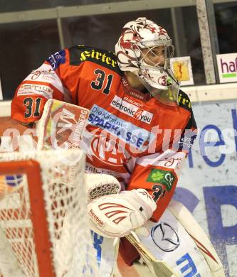 EBEL. Eishockey Bundesliga. KAC gegen Alba Volan SAPA Fehervar AV19. Andy Chiodo (KAC). Klagenfurt, am 26.10.2010.
Foto: Kuess 

---
pressefotos, pressefotografie, kuess, qs, qspictures, sport, bild, bilder, bilddatenbank