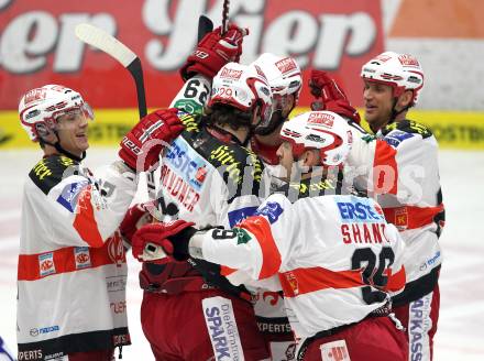 EBEL. Eishockey Bundesliga. VSV gegen KAC. Torjubel (KAC). Villach, am 29.10.2010.
Foto: Kuess 

---
pressefotos, pressefotografie, kuess, qs, qspictures, sport, bild, bilder, bilddatenbank