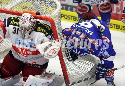 EBEL. Eishockey Bundesliga. VSV gegen KAC. Tomaz Razingar,  (VSV), Andy Chiodo (KAC). Villach, am 29.10.2010.
Foto: Nadja Kuess 

---
pressefotos, pressefotografie, kuess, qs, qspictures, sport, bild, bilder, bilddatenbank