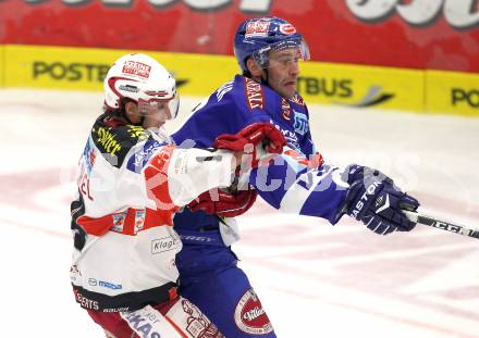 EBEL. Eishockey Bundesliga. VSV gegen KAC. Tomaz Razingar, (VSV), JOhannes Reichel (KAC). Villach, am 29.10.2010.
Foto: Nadja Kuess 

---
pressefotos, pressefotografie, kuess, qs, qspictures, sport, bild, bilder, bilddatenbank