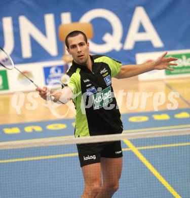 Badminton Bundesliga. ASKOE Kelag Kaernten gegen ASV Pressbaum. Krasimir Yankov (Kaernten). Klagenfurt, am 30.10.2010.
Foto: Kuess
---
pressefotos, pressefotografie, kuess, qs, qspictures, sport, bild, bilder, bilddatenbank