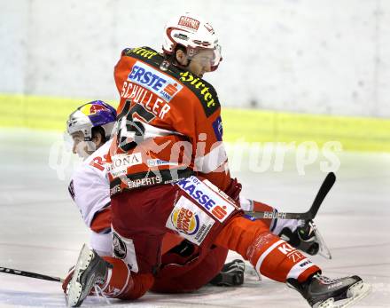 EBEL. Eishockey Bundesliga. KAC gegen Red Bull Salzburg. David Schuller,  (KAC), Daniel Bois (Salzburg). Klagenfurt, 31.10.2010.
Foto: Kuess 

---
pressefotos, pressefotografie, kuess, qs, qspictures, sport, bild, bilder, bilddatenbank