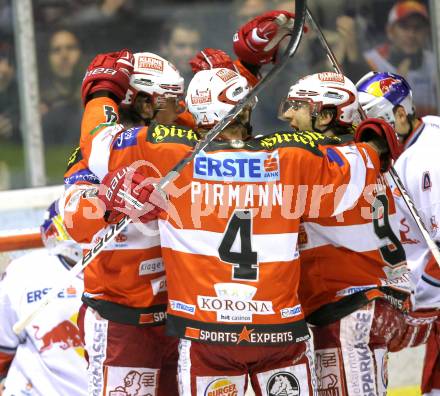 EBEL. Eishockey Bundesliga. KAC gegen Red Bull Salzburg.  Torjubel KAC. Klagenfurt, 31.10.2010.
Foto: Kuess 

---
pressefotos, pressefotografie, kuess, qs, qspictures, sport, bild, bilder, bilddatenbank