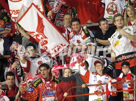 EBEL. Eishockey Bundesliga. KAC gegen Red Bull Salzburg.  Fans (KAC). Klagenfurt, 31.10.2010.
Foto: Kuess 

---
pressefotos, pressefotografie, kuess, qs, qspictures, sport, bild, bilder, bilddatenbank