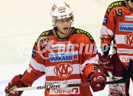 EBEL. Eishockey Bundesliga. KAC gegen EC Red Bull Salzburg. Thomas Hundertpfund (KAC). Klagenfurt, am 31.10.2010.
Foto: Kuess
---
pressefotos, pressefotografie, kuess, qs, qspictures, sport, bild, bilder, bilddatenbank