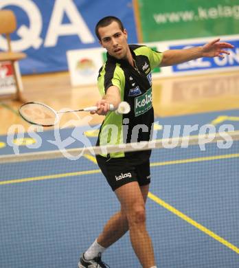 Badminton Bundesliga. ASKOE Kelag Kaernten gegen ASV Pressbaum. Krasimir Yankov (Kaernten). Klagenfurt, am 30.10.2010.
Foto: Kuess
---
pressefotos, pressefotografie, kuess, qs, qspictures, sport, bild, bilder, bilddatenbank