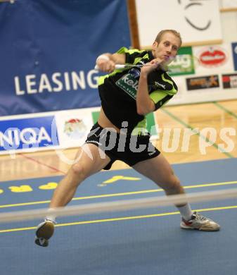 Badminton Bundesliga. ASKOE Kelag Kaernten gegen ASV Pressbaum. Michael Trojan (Kaernten). Klagenfurt, am 30.10.2010.
Foto: Kuess
---
pressefotos, pressefotografie, kuess, qs, qspictures, sport, bild, bilder, bilddatenbank