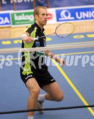 Badminton Bundesliga. ASKOE Kelag Kaernten gegen ASV Pressbaum. Michael Trojan (Kaernten). Klagenfurt, am 30.10.2010.
Foto: Kuess
---
pressefotos, pressefotografie, kuess, qs, qspictures, sport, bild, bilder, bilddatenbank