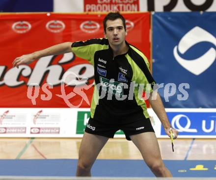 Badminton Bundesliga. ASKOE Kelag Kaernten gegen ASV Pressbaum.  Iztok Utrosa (Kaernten). Klagenfurt, am 30.10.2010.
Foto: Kuess
---
pressefotos, pressefotografie, kuess, qs, qspictures, sport, bild, bilder, bilddatenbank