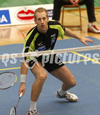 Badminton Bundesliga. ASKOE Kelag Kaernten gegen ASV Pressbaum. Michael Trojan (Kaernten). Klagenfurt, am 30.10.2010.
Foto: Kuess
---
pressefotos, pressefotografie, kuess, qs, qspictures, sport, bild, bilder, bilddatenbank