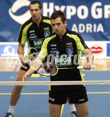 Badminton Bundesliga. ASKOE Kelag Kaernten gegen ASV Pressbaum. Iztok Utrosa, Krasimir Yankov  (Kaernten). Klagenfurt, am 30.10.2010.
Foto: Kuess
---
pressefotos, pressefotografie, kuess, qs, qspictures, sport, bild, bilder, bilddatenbank