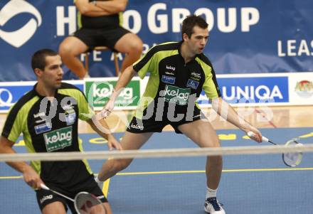 Badminton Bundesliga. ASKOE Kelag Kaernten gegen ASV Pressbaum. Krasimir Yankov, Iztok Utrosa (Kaernten). Klagenfurt, am 30.10.2010.
Foto: Kuess
---
pressefotos, pressefotografie, kuess, qs, qspictures, sport, bild, bilder, bilddatenbank