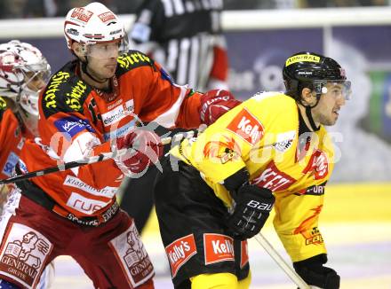 EBEL. Eishockey Bundesliga. KAC gegen EV Vienna Capitals. Johannes Kirisits,  (KAC), Christian Dolezal (Vienna). Klagenfurt, 5.11.2010.
Foto: Kuess 

---
pressefotos, pressefotografie, kuess, qs, qspictures, sport, bild, bilder, bilddatenbank