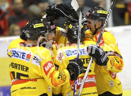 EBEL. Eishockey Bundesliga. KAC gegen EV Vienna Capitals. Torjubel Caps. Klagenfurt, 5.11.2010.
Foto: Kuess 

---
pressefotos, pressefotografie, kuess, qs, qspictures, sport, bild, bilder, bilddatenbank