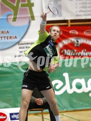 Badminton Bundesliga. ASKOE Kelag Kaernten gegen ASV Pressbaum. Michael Trojan (Kaernten). Klagenfurt, am 30.10.2010.
Foto: Kuess
---
pressefotos, pressefotografie, kuess, qs, qspictures, sport, bild, bilder, bilddatenbank