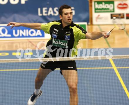 Badminton Bundesliga. ASKOE Kelag Kaernten gegen ASV Pressbaum. Iztok Utrosa (Kaernten). Klagenfurt, am 30.10.2010.
Foto: Kuess
---
pressefotos, pressefotografie, kuess, qs, qspictures, sport, bild, bilder, bilddatenbank